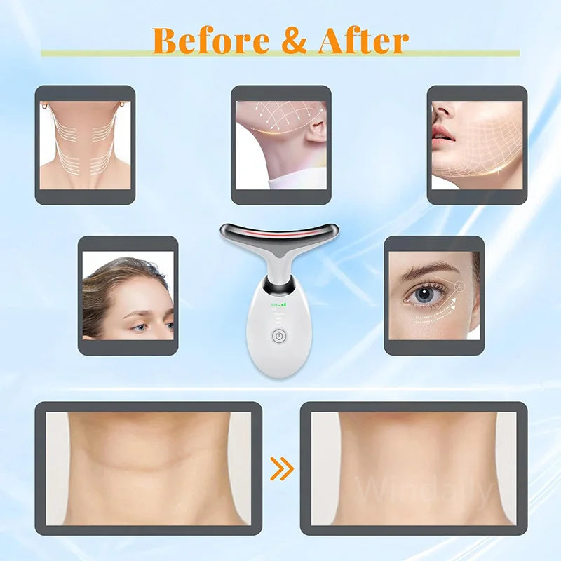 7 Colors Anti Wrinkle Facial Massager | Neck Face Beauty Device | Skin Tighten | Facial Lift Device | Reduce Double Chin | Skin Care Tool