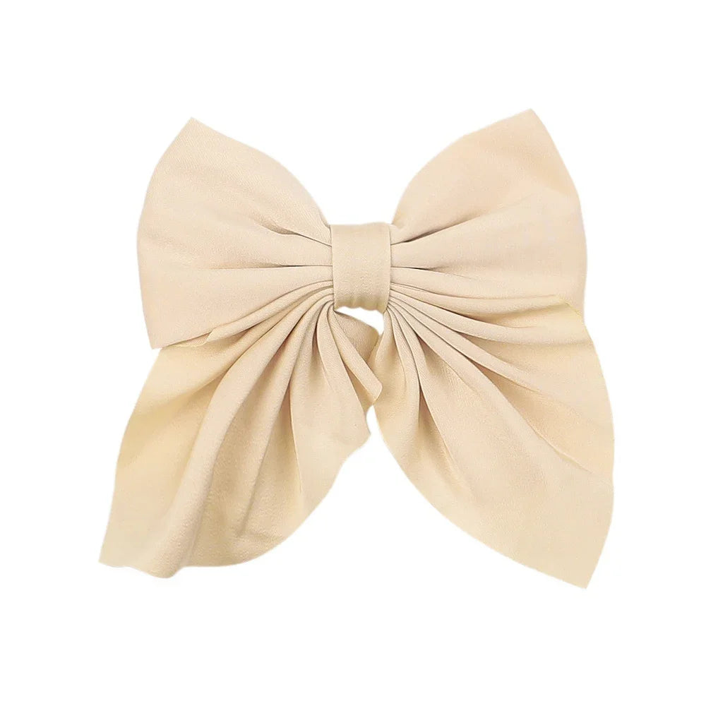 5 Pieces | Mixed Color Ribbon Bow Hair Clip | Elegant | Solid Color Bow | Hair Accessories | Headwear