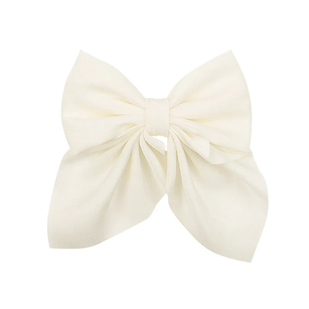 5 Pieces | Mixed Color Ribbon Bow Hair Clip | Elegant | Solid Color Bow | Hair Accessories | Headwear