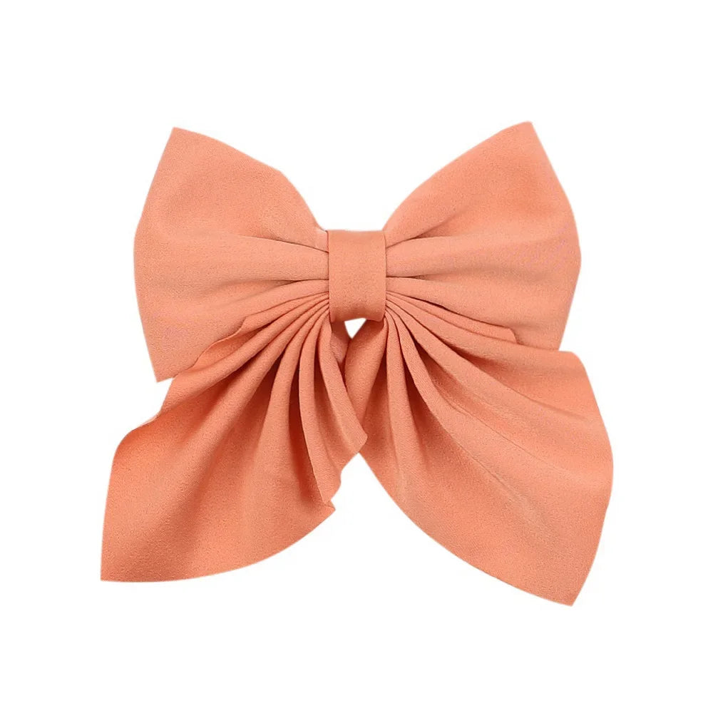 5 Pieces | Mixed Color Ribbon Bow Hair Clip | Elegant | Solid Color Bow | Hair Accessories | Headwear
