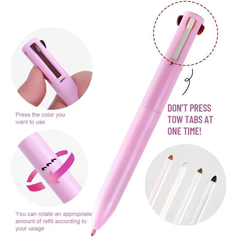 4-in-1 Multi-Functional Lip Liner, Eyeliner and Eyebrow Pencil
