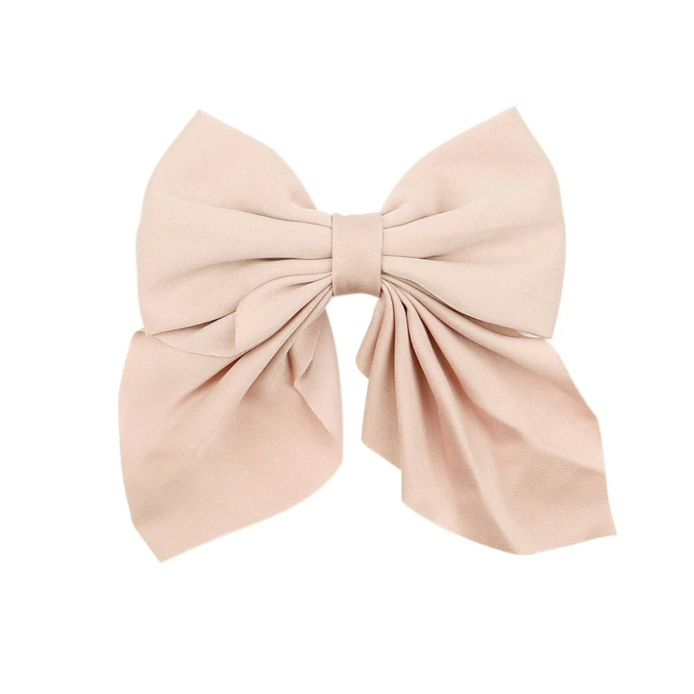 5 Pieces | Mixed Color Ribbon Bow Hair Clip | Elegant | Solid Color Bow | Hair Accessories | Headwear