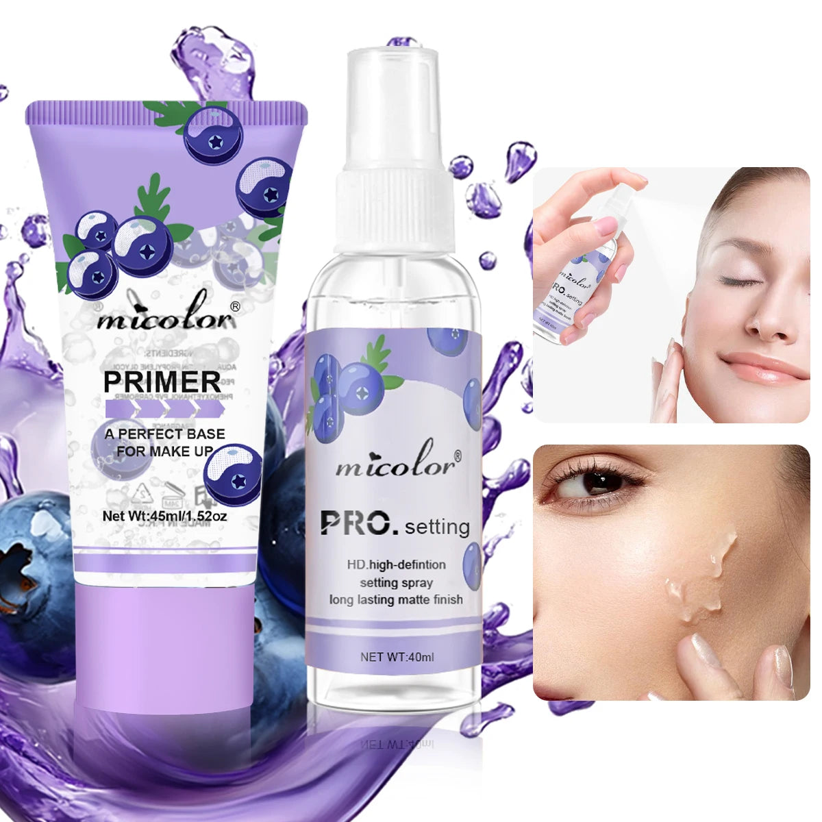 Makeup Primer + Setting Spray Set | Invisible Color | Rendering | Hold Makeup | For Base Makeup And Makeup Finishing