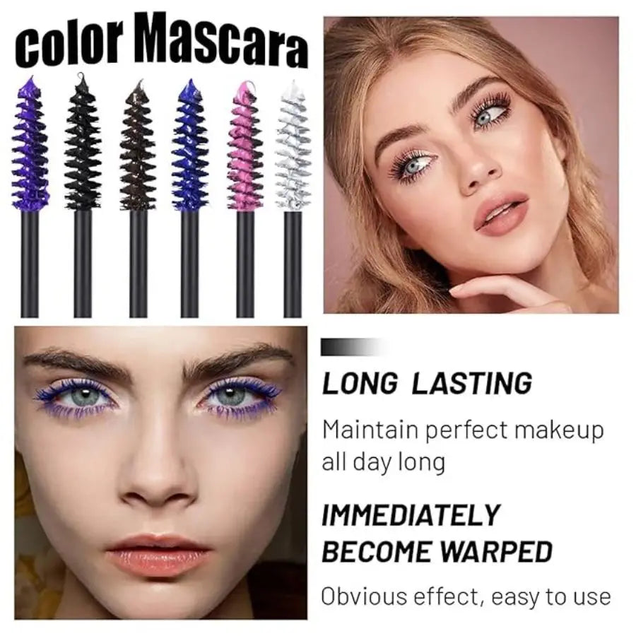 Colorful Mascara | Large Brush Head | Easy to Color | Non-Clumping | Non-Fading
