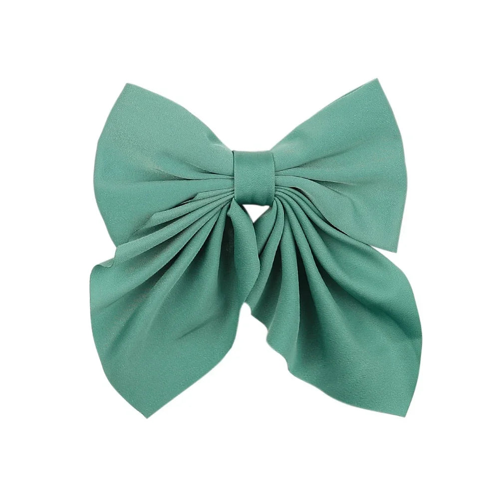 5 Pieces | Mixed Color Ribbon Bow Hair Clip | Elegant | Solid Color Bow | Hair Accessories | Headwear