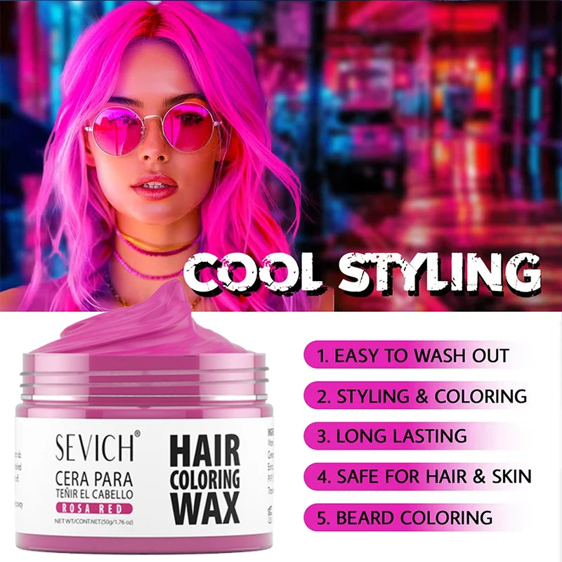 Temporary Hair Coloring Wax | Dye Cream Hair Gel for Hair Styling