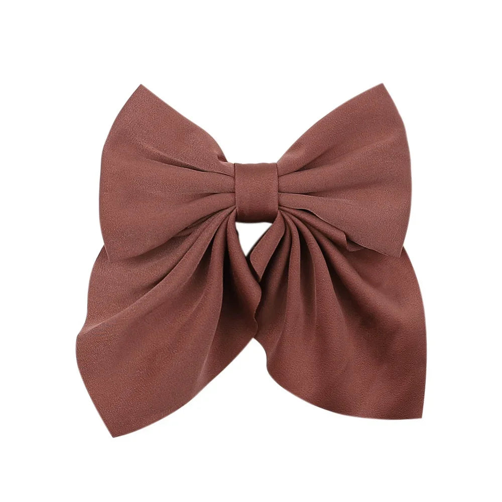 5 Pieces | Mixed Color Ribbon Bow Hair Clip | Elegant | Solid Color Bow | Hair Accessories | Headwear
