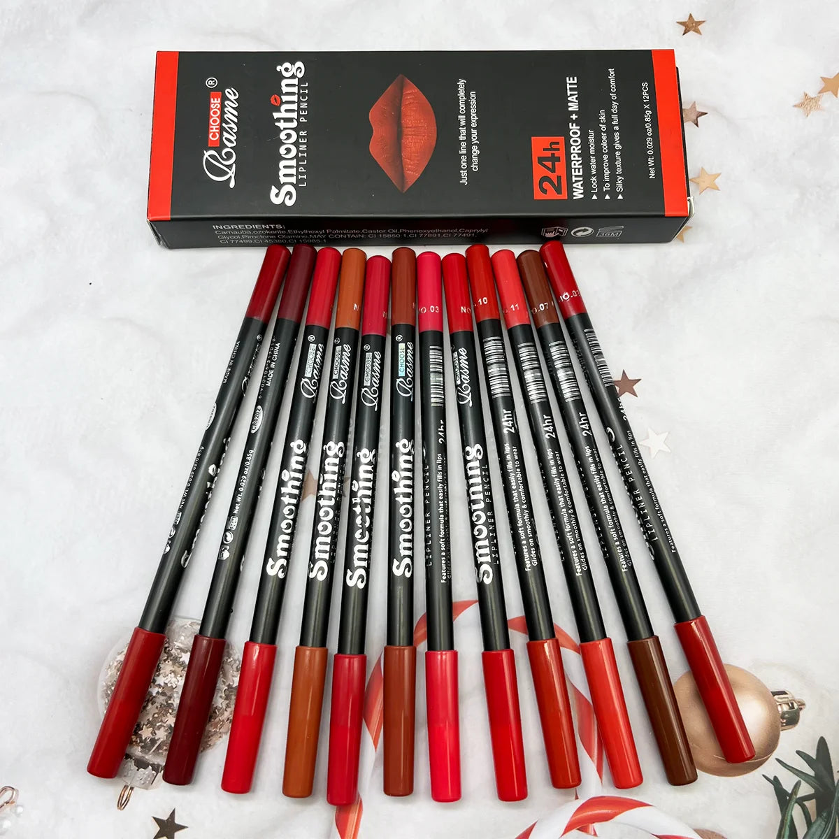12 Pieces Lipstick Lip Liner Set | Long-Lasting