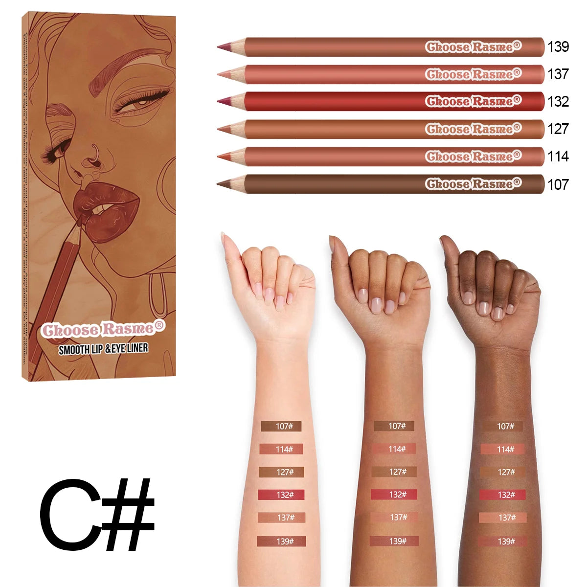 6 Colors Lip Liner Pencil Set | Waterproof | Not Easy To Fade