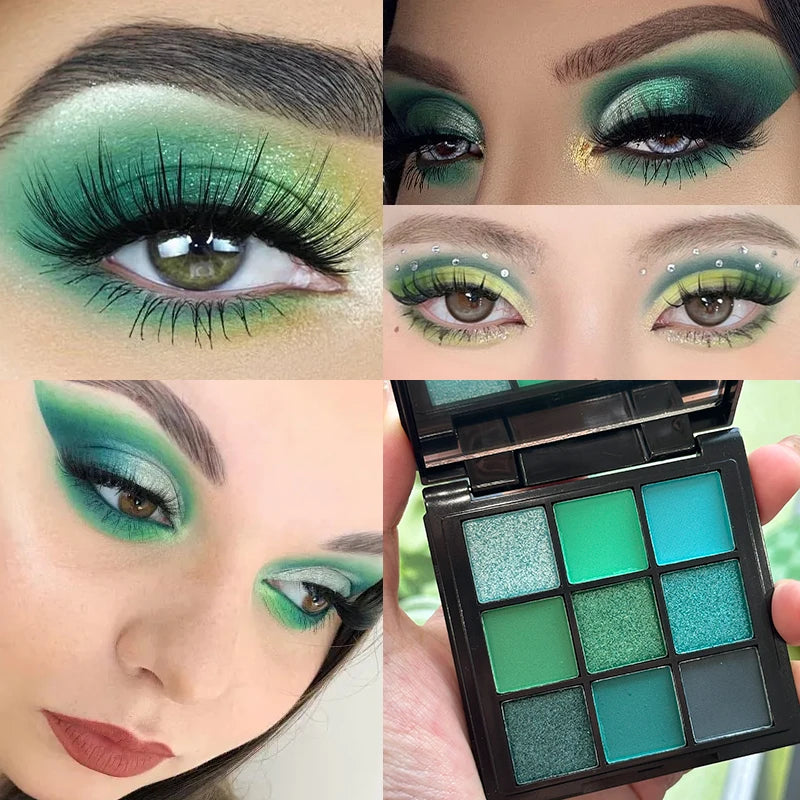 9-Grid Eyeshadow Palette | Glitter Pearlescent Matte Eye Shadow | Shimmer Makeup | Long Lasting