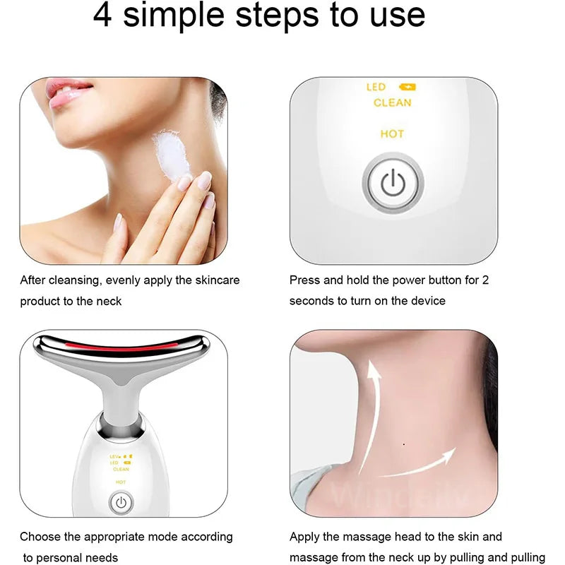 7 Colors Anti Wrinkle Facial Massager | Neck Face Beauty Device | Skin Tighten | Facial Lift Device | Reduce Double Chin | Skin Care Tool