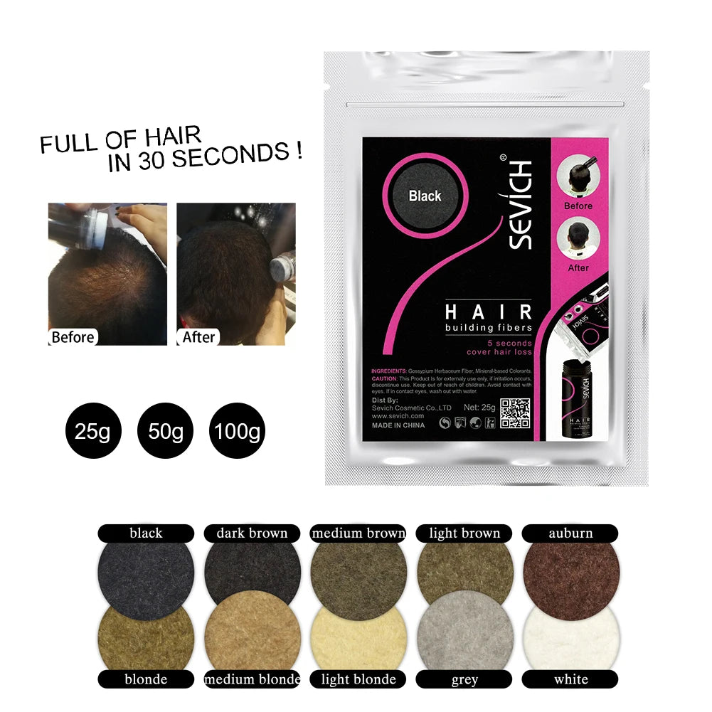 SEVICH Hair Fiber Thickening Powder Spray | Hair Loss Concealer
