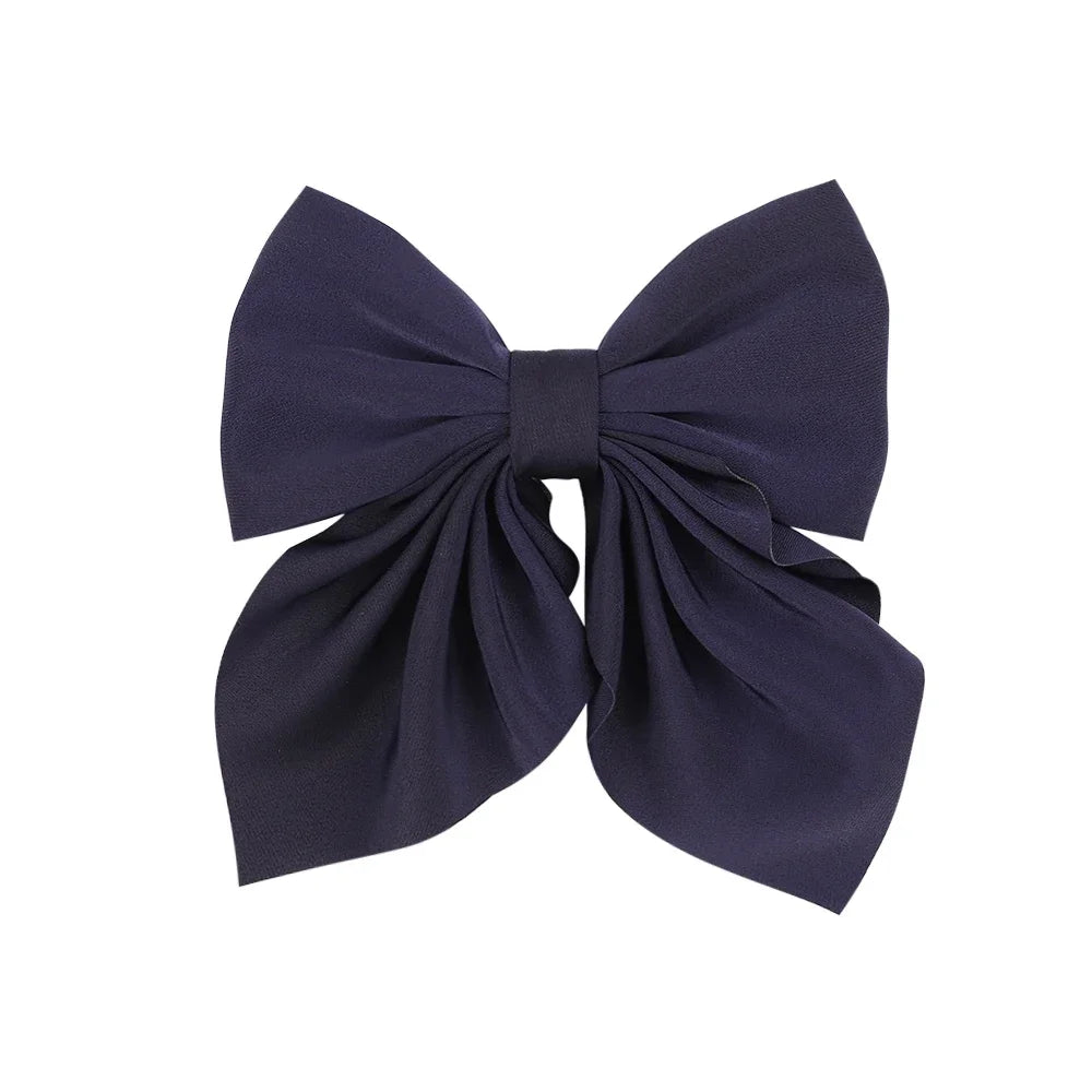5 Pieces | Mixed Color Ribbon Bow Hair Clip | Elegant | Solid Color Bow | Hair Accessories | Headwear