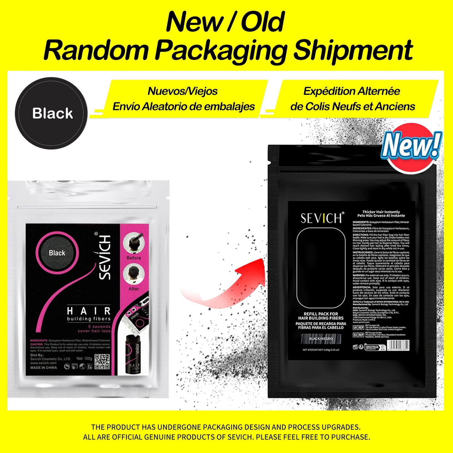 SEVICH Hair Fiber Thickening Powder Spray | Hair Loss Concealer