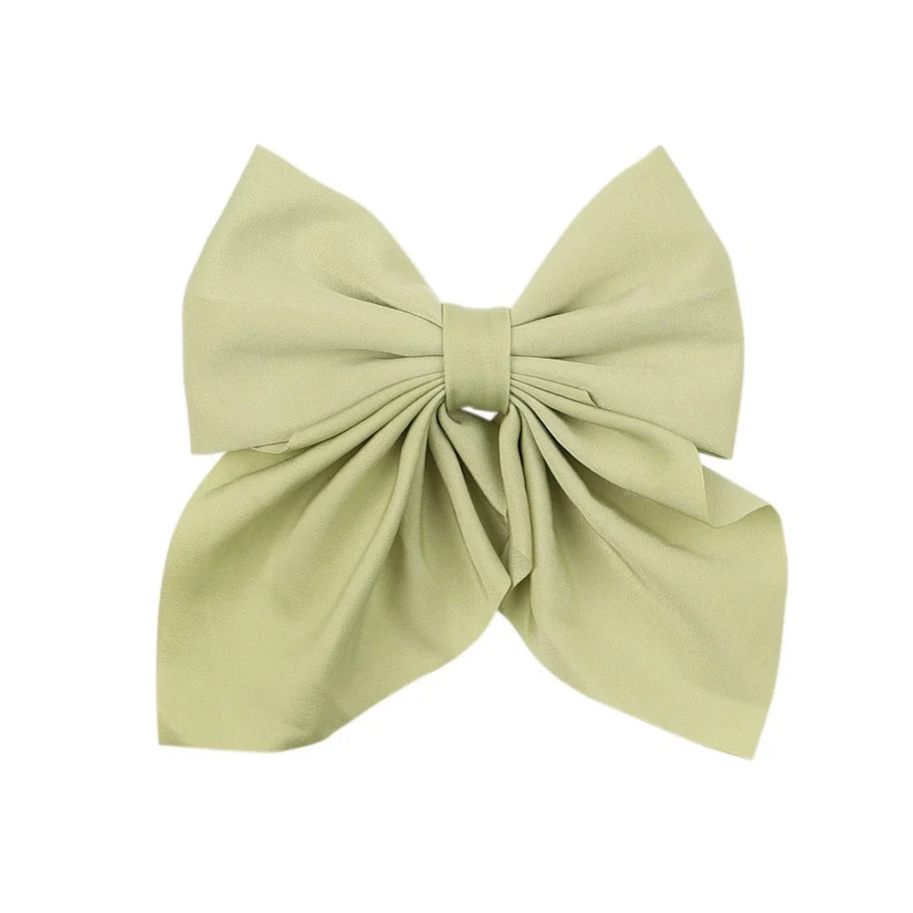 5 Pieces | Mixed Color Ribbon Bow Hair Clip | Elegant | Solid Color Bow | Hair Accessories | Headwear