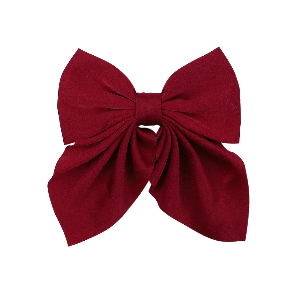 5 Pieces | Mixed Color Ribbon Bow Hair Clip | Elegant | Solid Color Bow | Hair Accessories | Headwear