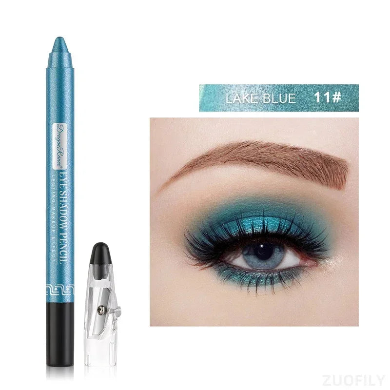 12 Cores | Caneta de Sombra com Glitter | Longa Duração | Paleta de Sombras Matte | Brilhante | Iluminador 