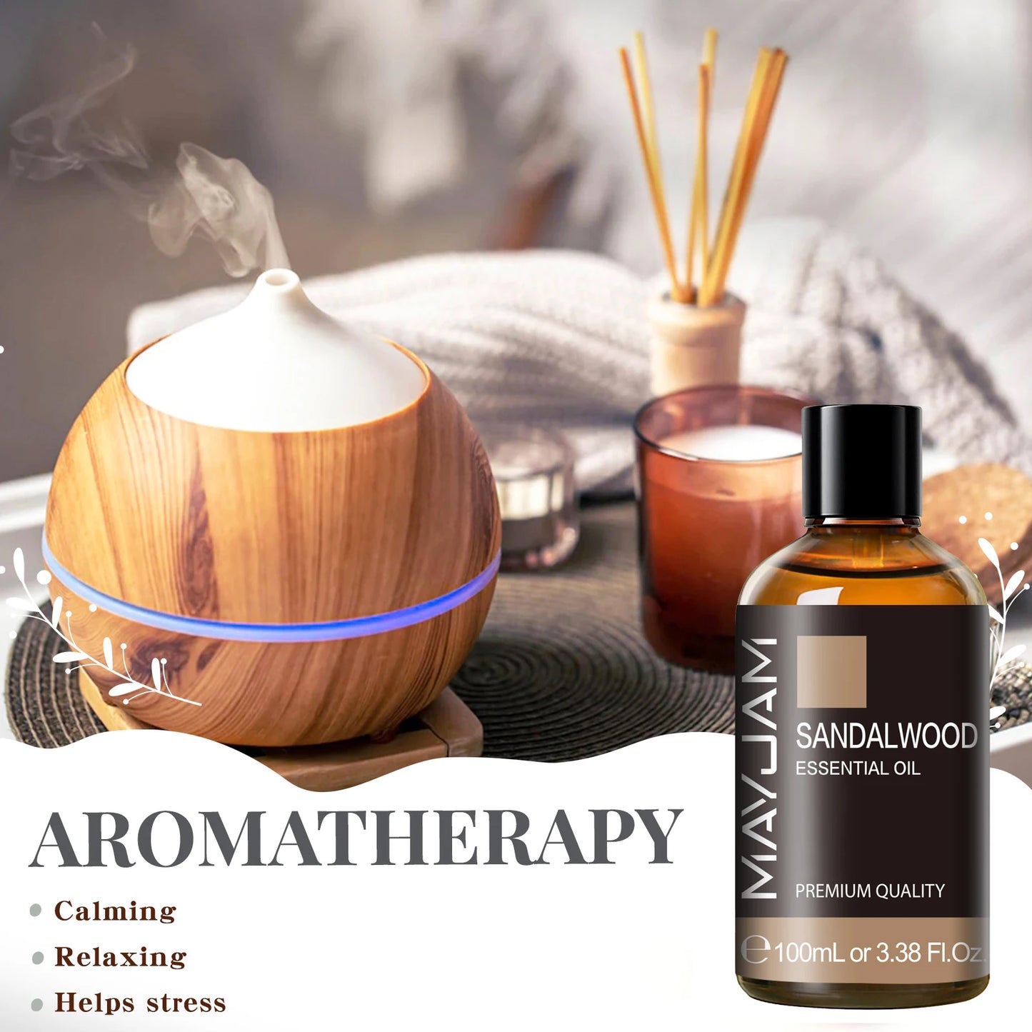 MAYJAM 100ml (3.38 FL OZ) | Pure Essential Oil with Glass Dropper | Aromatherapy Essential Oils