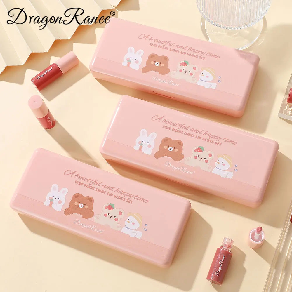Conjunto de 10 Peças | Brilho Labial com Glitter Fino | Hidratante | Brilho Labial Perolado | Colore Facil | Não Desbota