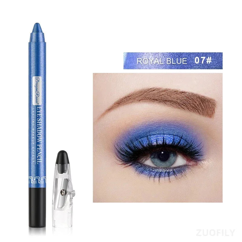 12 Cores | Caneta de Sombra com Glitter | Longa Duração | Paleta de Sombras Matte | Brilhante | Iluminador 