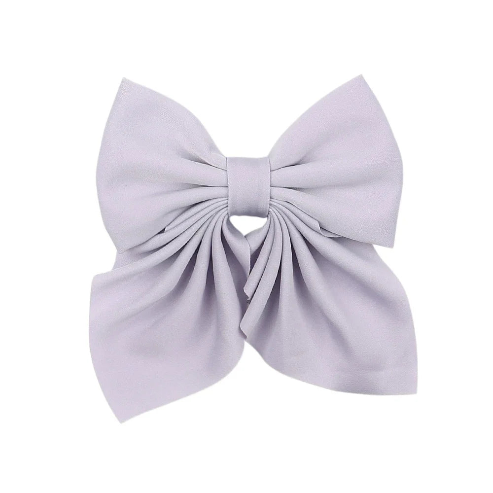 5 Pieces | Mixed Color Ribbon Bow Hair Clip | Elegant | Solid Color Bow | Hair Accessories | Headwear