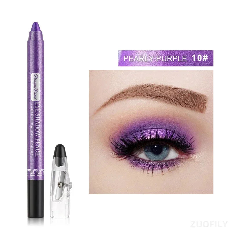 12 Cores | Caneta de Sombra com Glitter | Longa Duração | Paleta de Sombras Matte | Brilhante | Iluminador 