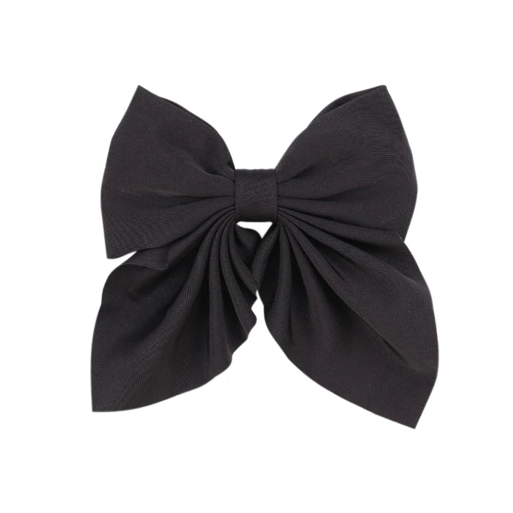 5 Pieces | Mixed Color Ribbon Bow Hair Clip | Elegant | Solid Color Bow | Hair Accessories | Headwear