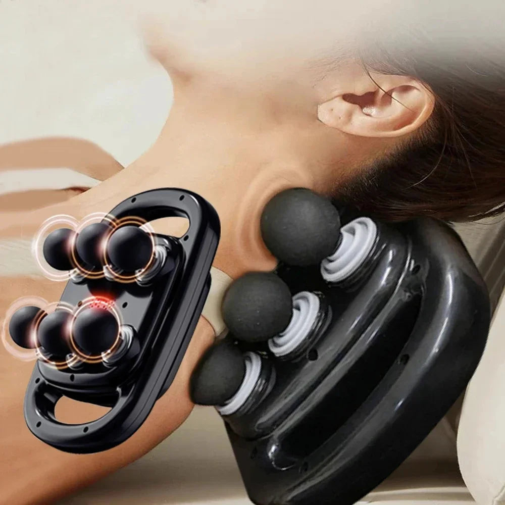 Six Heads Fascia Gun Massage | Deep Tissue | Muscle Relaxation | Body Neck Pain Relief | Cervical Spine Massager