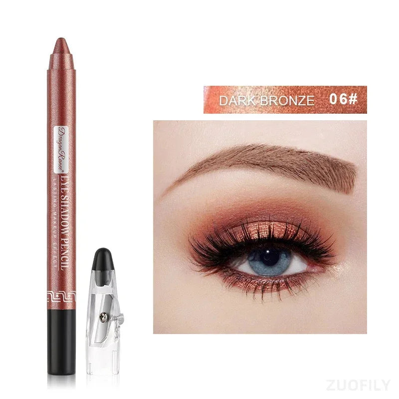 12 Cores | Caneta de Sombra com Glitter | Longa Duração | Paleta de Sombras Matte | Brilhante | Iluminador 