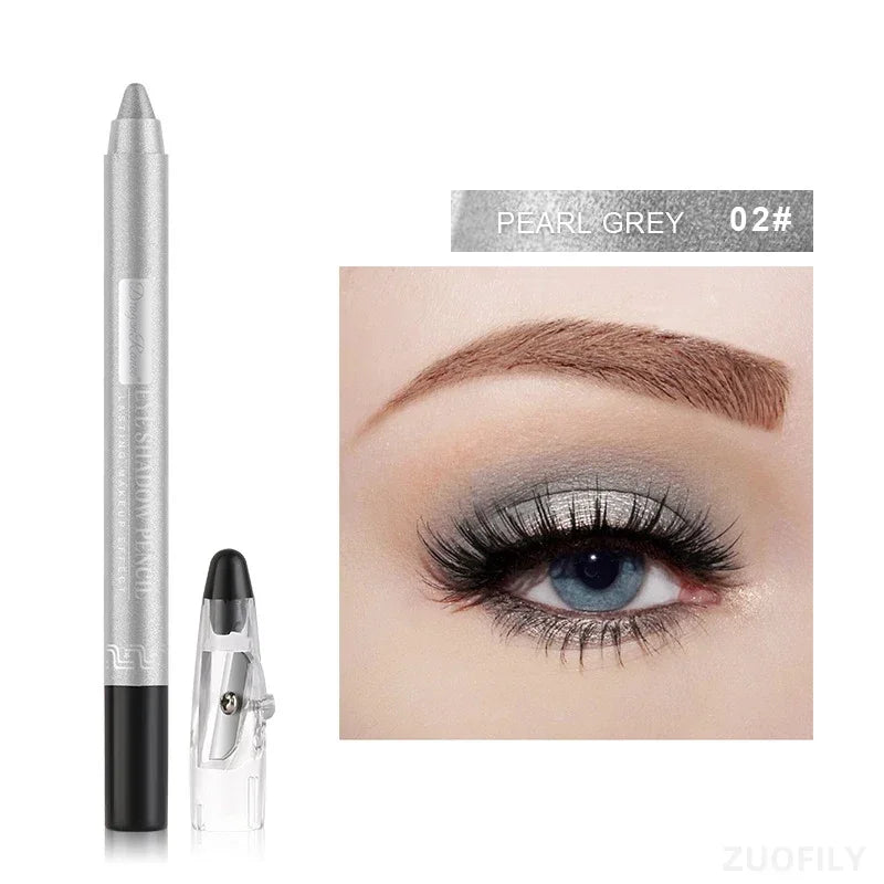 12 Cores | Caneta de Sombra com Glitter | Longa Duração | Paleta de Sombras Matte | Brilhante | Iluminador 
